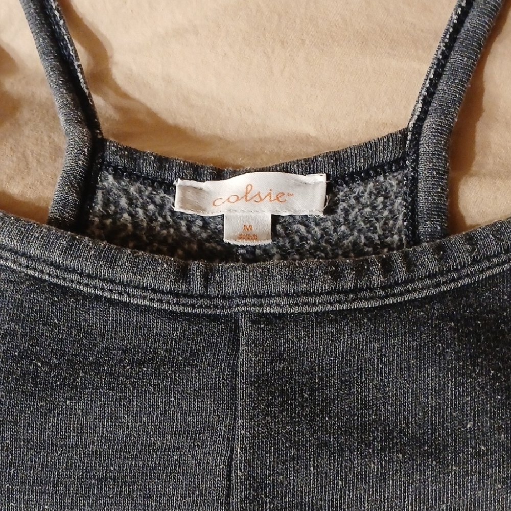 Colsie Dark Gray Spaghetti Strap Jumpsuit - Picture 2 of 9